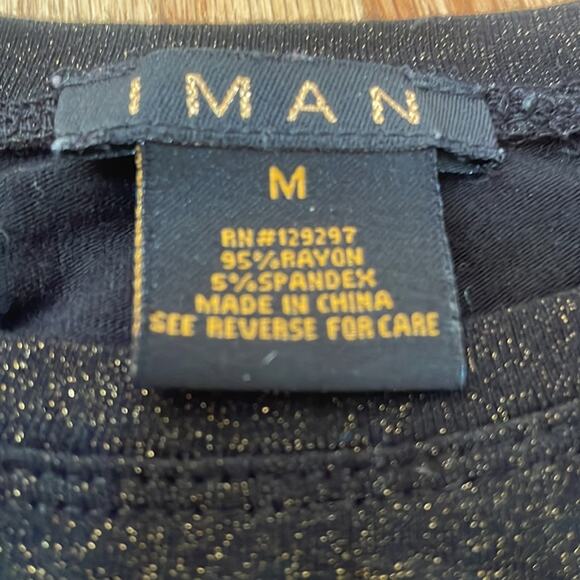 IMAN Black and Gold Sparkly Top - Size medium - Picture 6 of 6